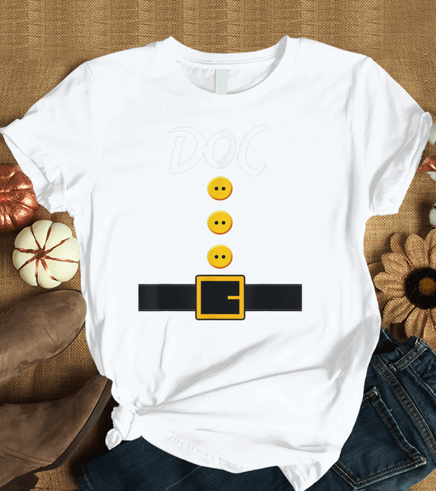 Doc Dwarf Costume Funny Halloween Buttons and Belt T-Shirt
