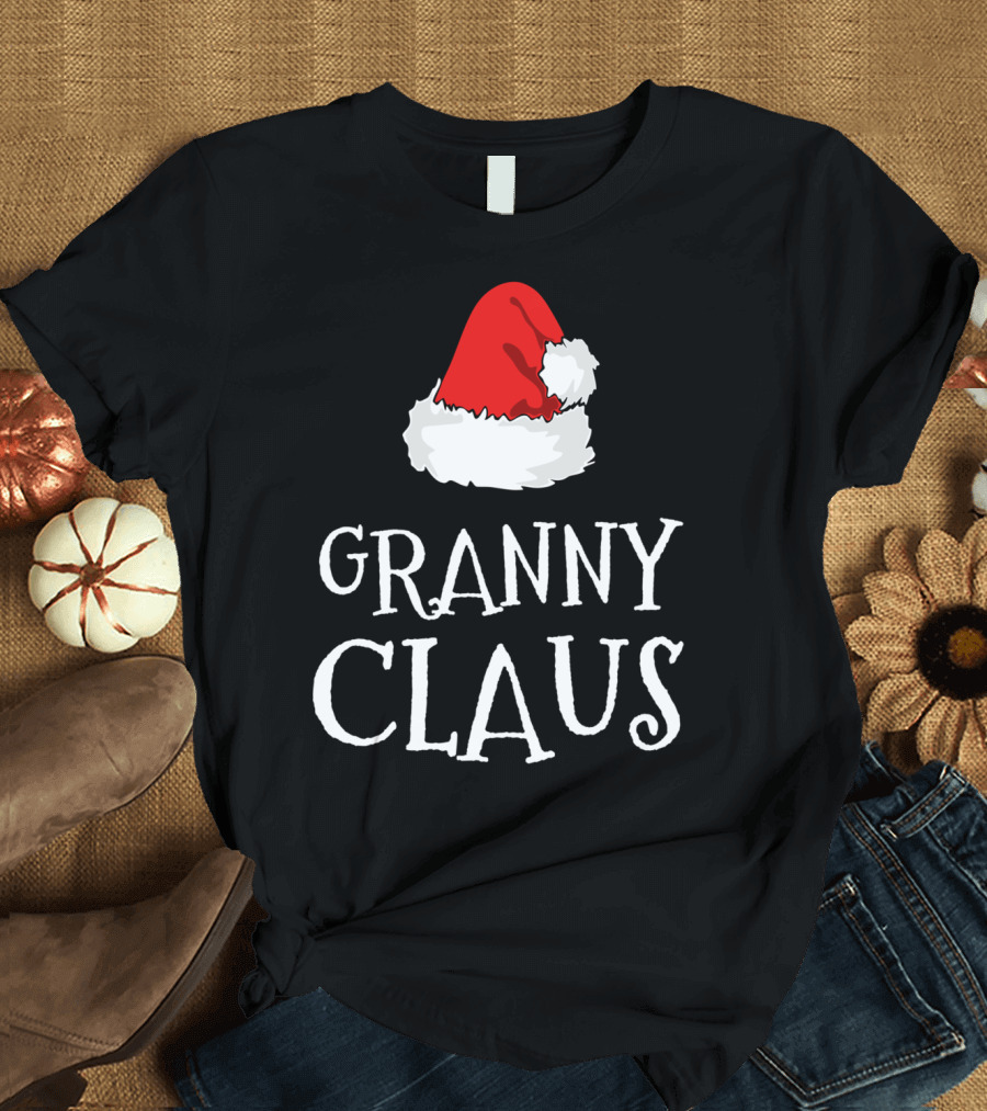 Granny Claus Christmas Hat Family Group Holiday T-Shirt