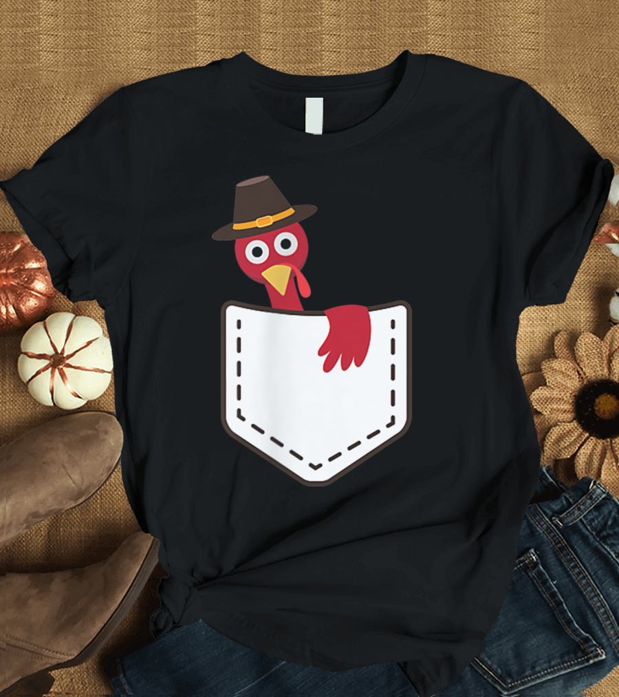 Pilgrim Turkey Peekaboo in Pocket T-Shirt
