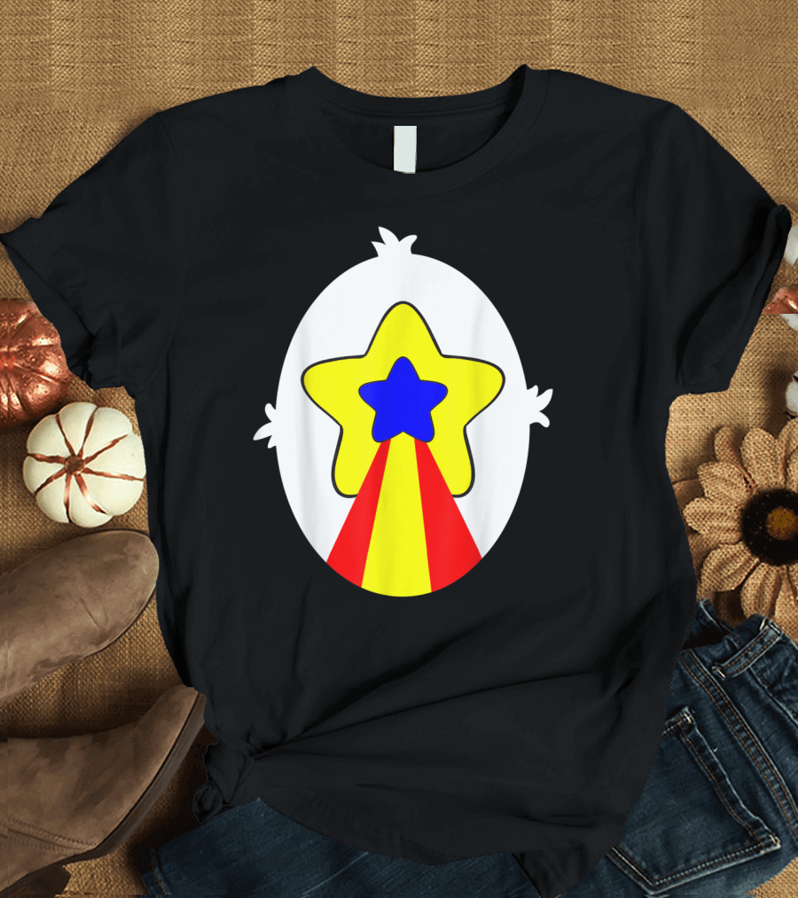 Polite Panda Starburst Yellow Blue Red T-Shirt