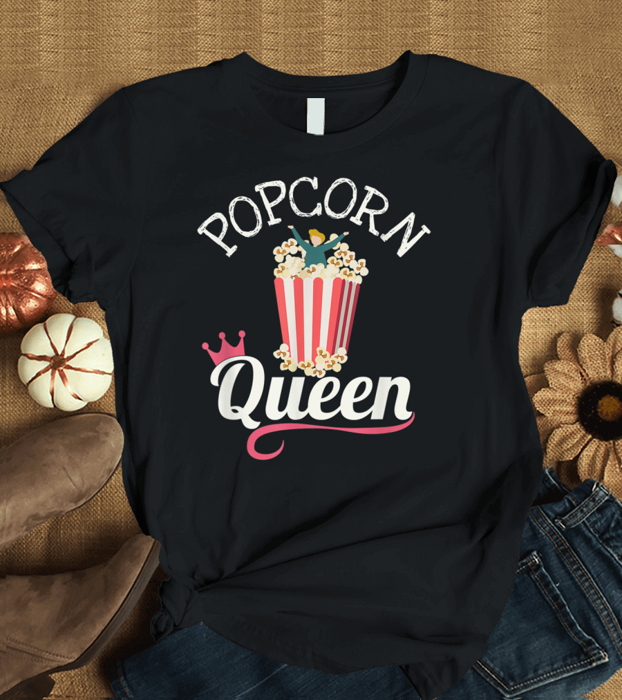 Popcorn Queen Snack Popcorn Lover Girl Product T-Shirt
