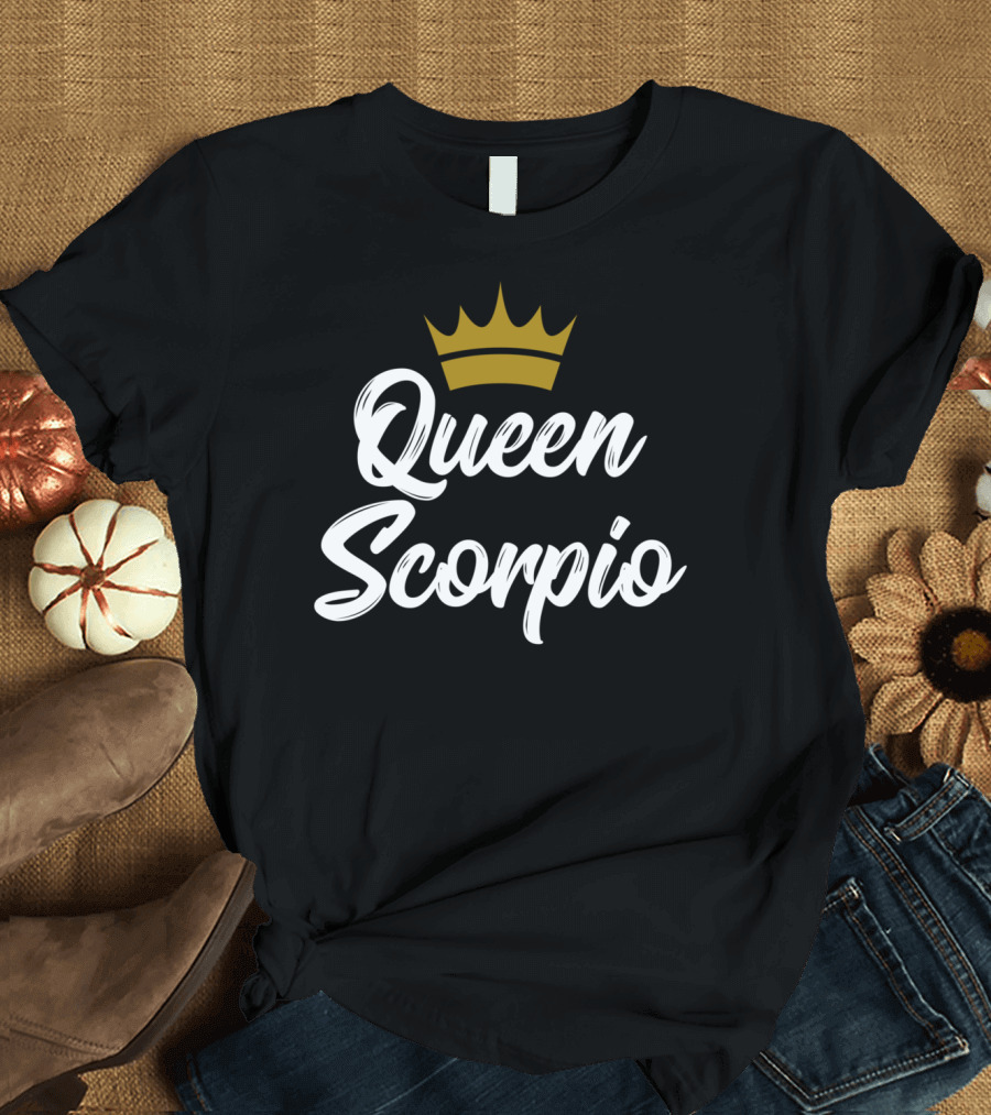 Queen Scorpio Birthday Star Sign Crown T-Shirt
