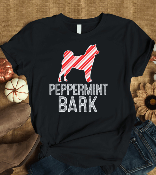 T-Shirt: Shiba Inu Peppermint Bark Christmas Dog T-Shirt Shiba Inu Peppermint Bark Christmas Dog T-Shirt