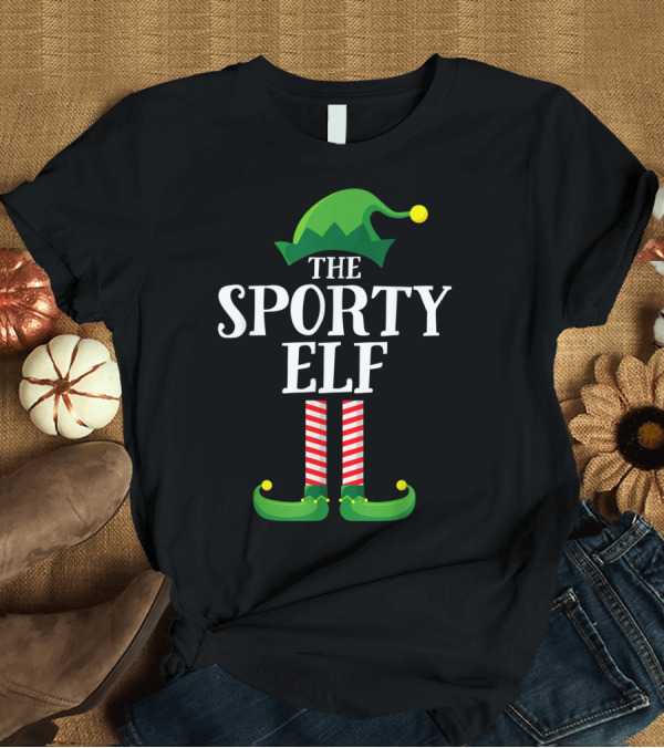 T-Shirt: The Sporty Elf Christmas Family Matching T-Shirt The Sporty Elf Christmas Family Matching T-Shirt