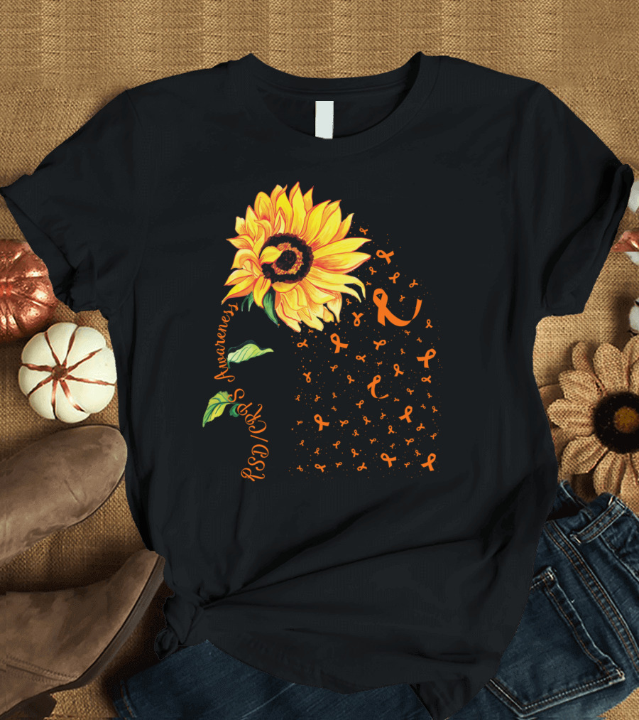 Sunflower RSD CRPS Awareness Orange Ribbon T-Shirt