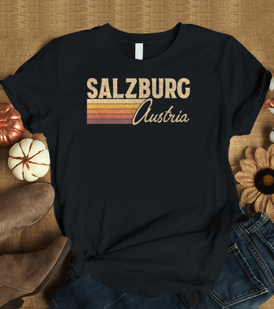 Salzburg Austria Retro Style Vintage Text T-Shirt