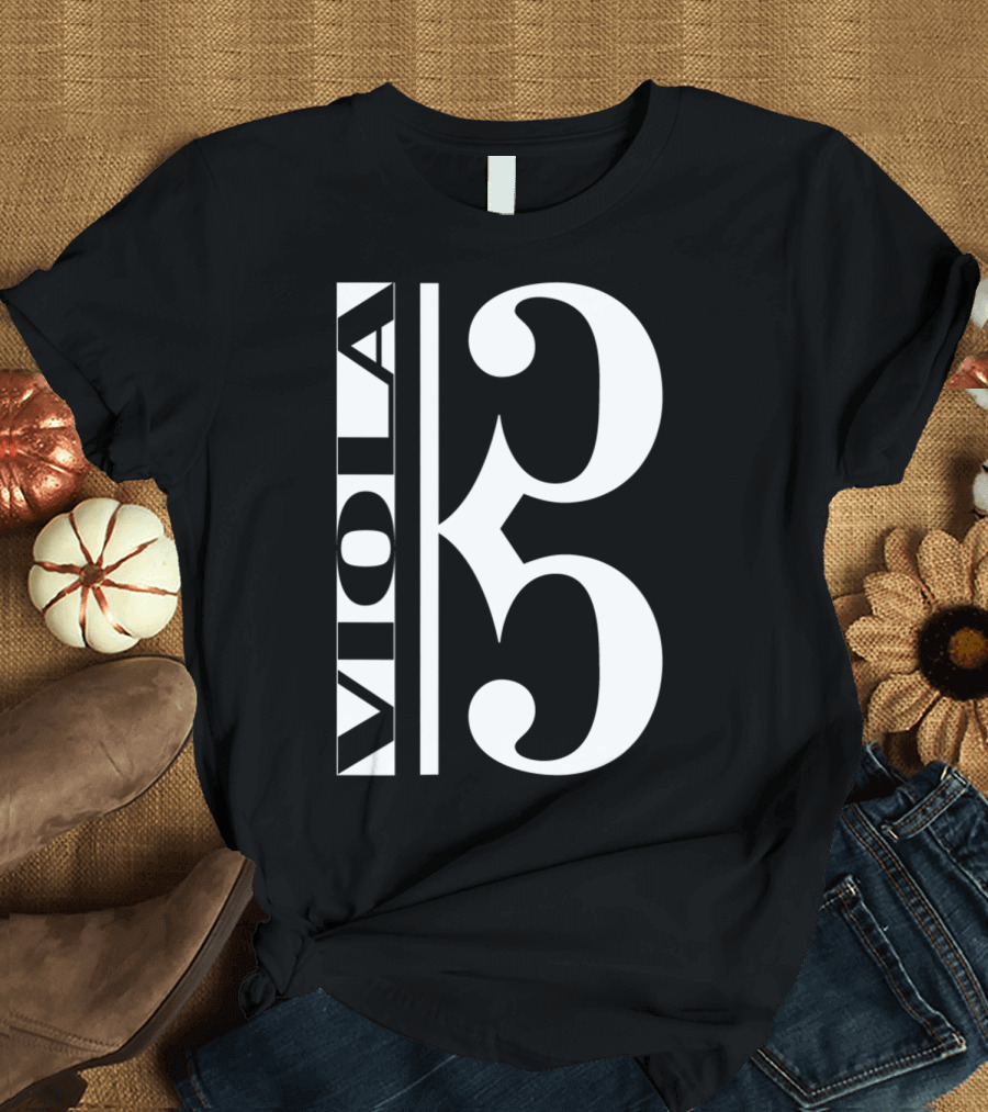 Viola Vertical Text with Alto Clef T-Shirt