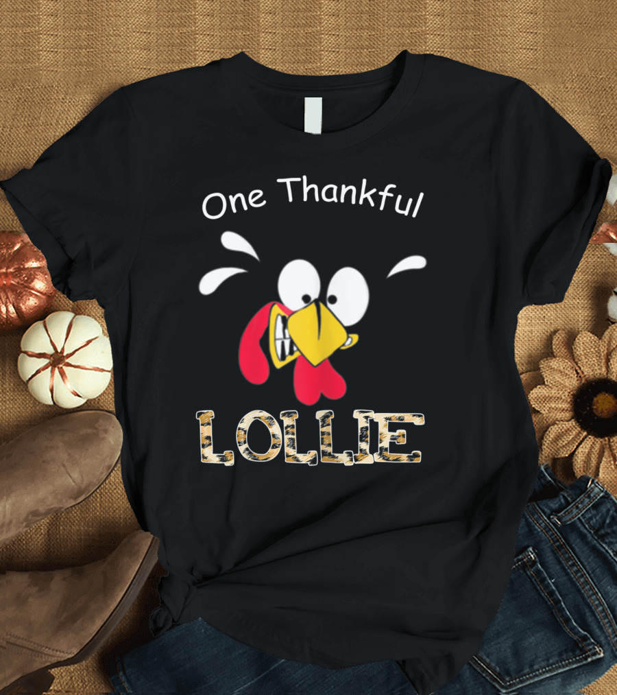 One Thankful Lollie Turkey Face T-Shirt