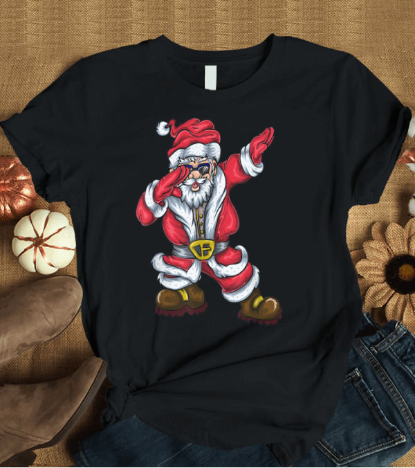 T-Shirt: Santa Claus Dab Dance Pose with Sunglasses T-Shirt Santa Claus Dab Dance Pose with Sunglasses T-Shirt