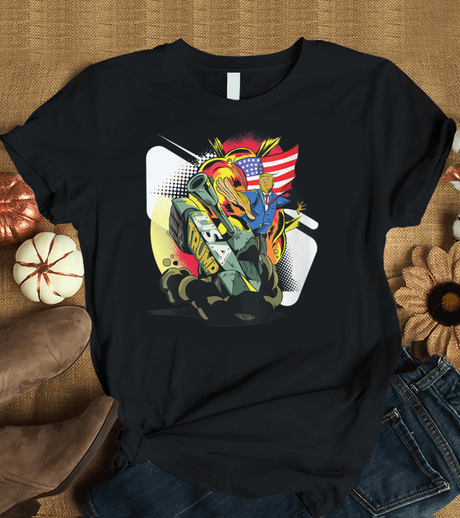 USA Trump Tank with American Flag Rally Against The Witch Hunt T-Shirt
