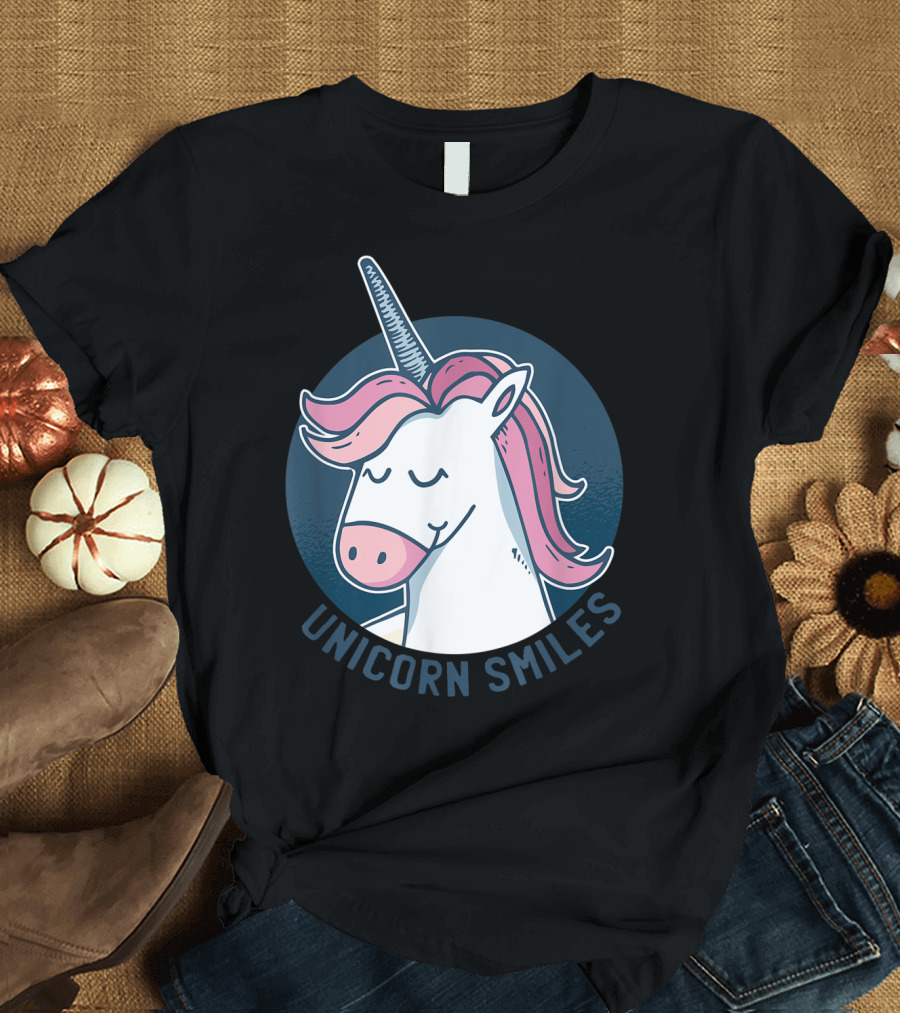 Unicorn Smiles Cool Unicorn With Dental Braces Funny Horn T-Shirt