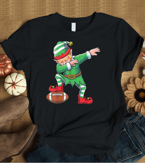 T-Shirt: Dabbing Santa Elf Dab Boys Football Player Holiday Sports Fun T-Shirt Dabbing Santa Elf Dab Boys Football Player Holiday Sports Fun T-Shirt