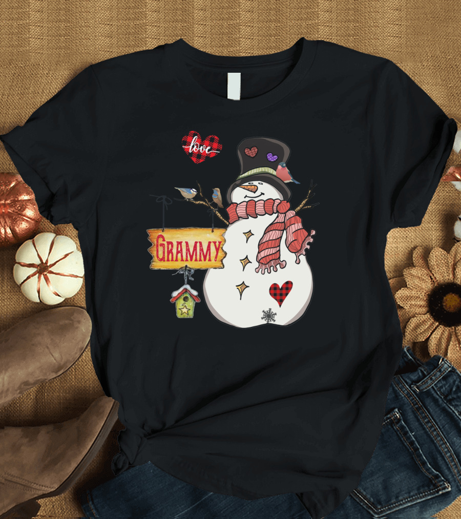 I Love Being A Grammy Snowman Family T-Shirt