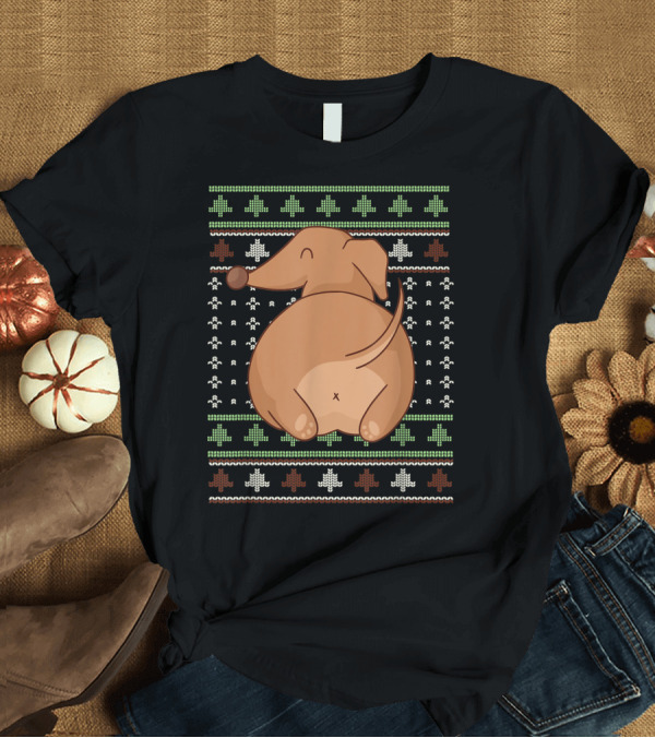 T-Shirt: Dachshund Cute Christmas Ugly T-Shirt Dachshund Cute Christmas Ugly T-Shirt