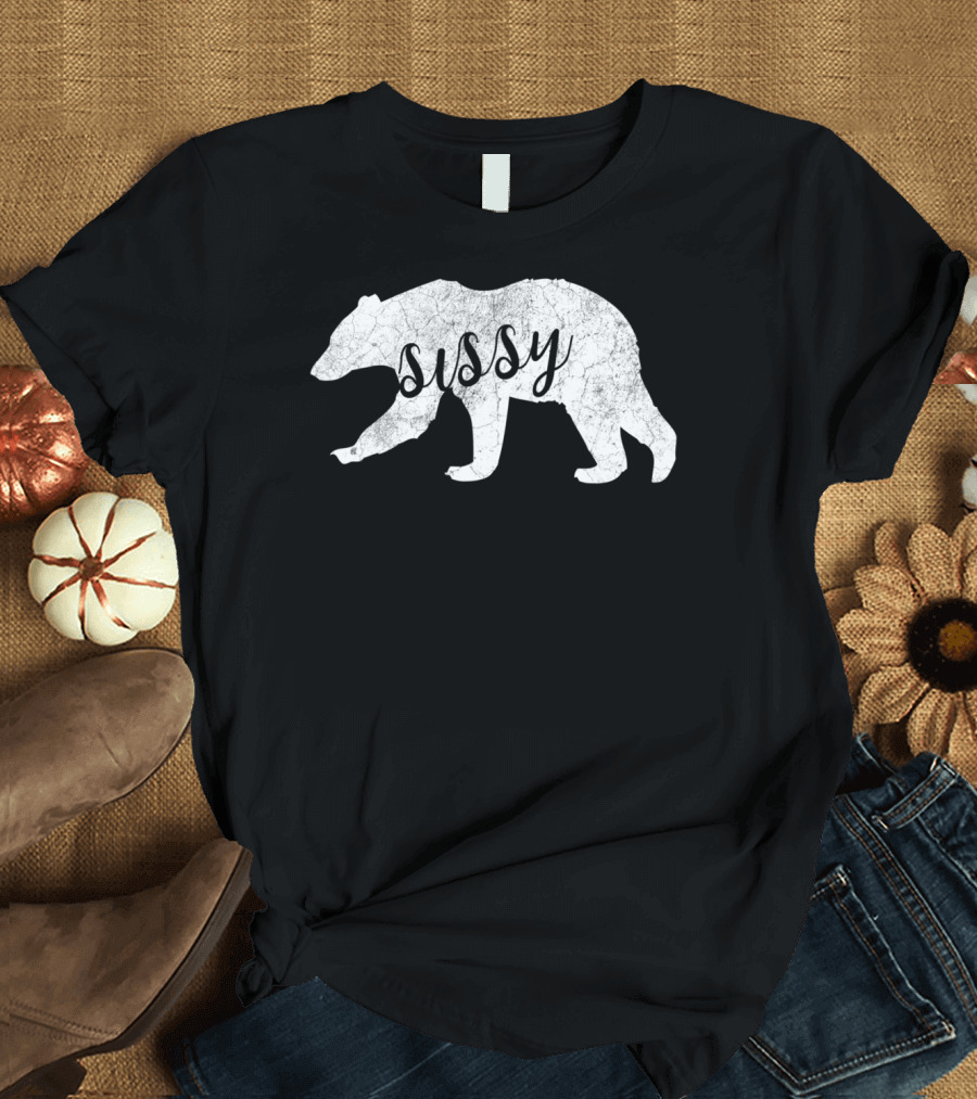 Sissy Distressed Bear Pregnancy Announcement T-Shirt