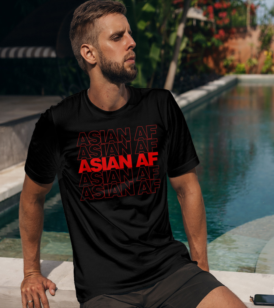 Asian AF Bold Red Text Nostalgic Pride Thank You Bag T-Shirt