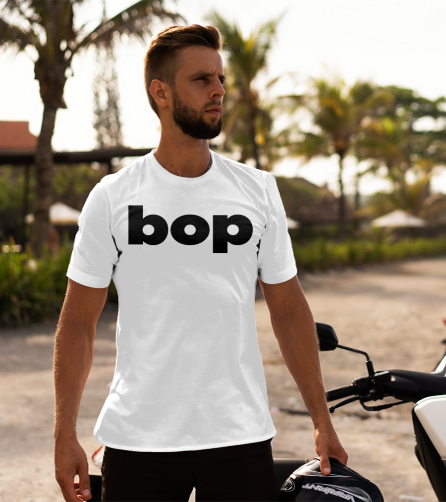 Bop T Black Minimalist Text T-Shirt