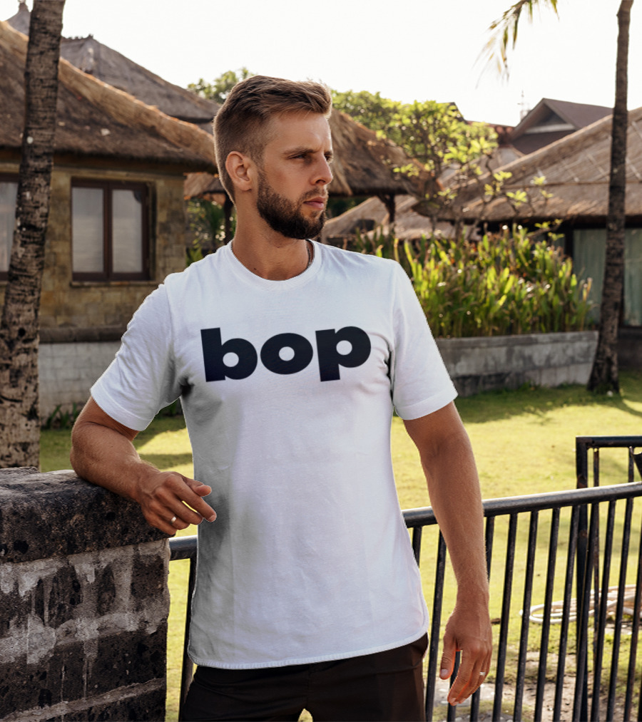 Bop T Black Minimalist Text T-Shirt