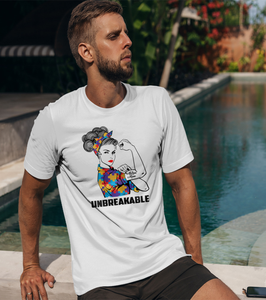 Unbreakable Autism Mom Awareness Autistic Parents T-Shirt