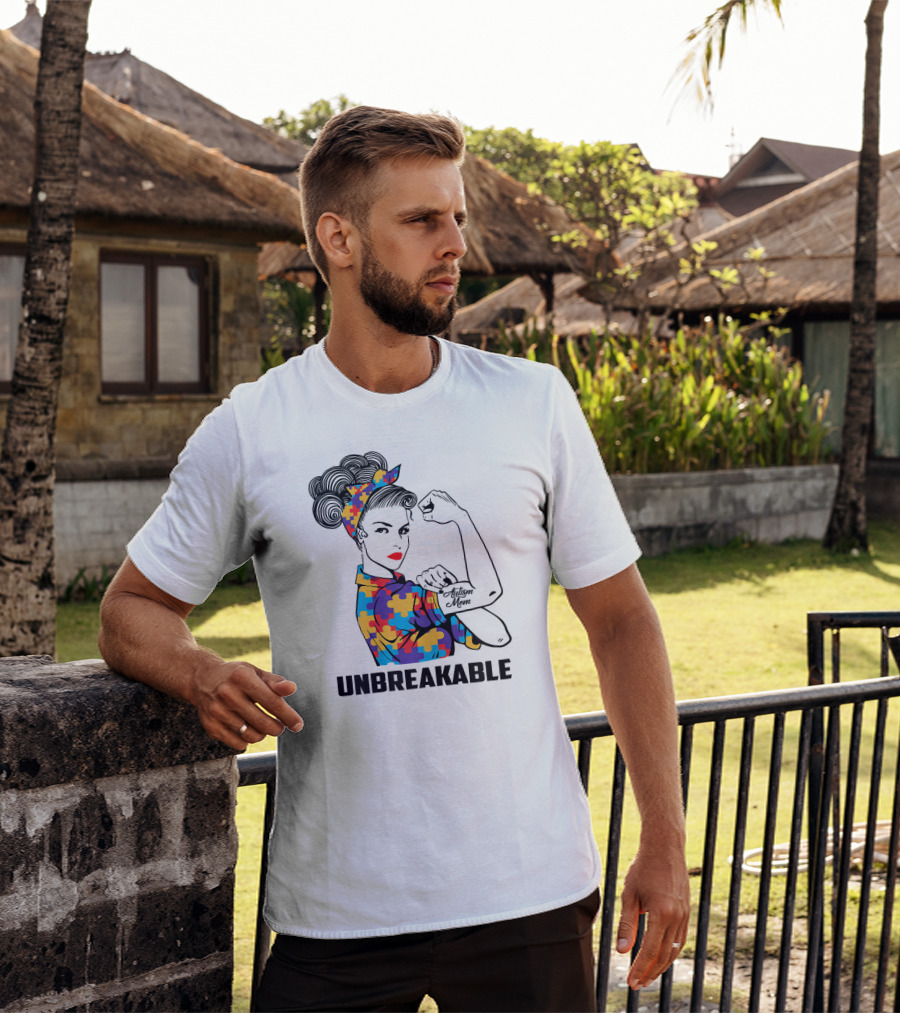 Unbreakable Autism Mom Awareness Autistic Parents T-Shirt