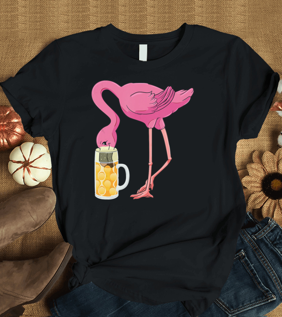 Beer Flamingo Beer Lover Alcohol Funny Oktoberfest T-Shirt