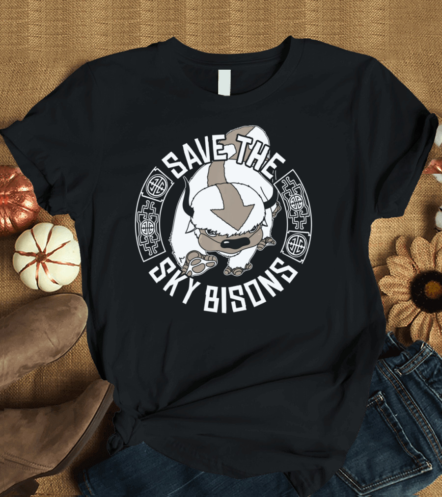 Save The Sky Bisons Bison Center Avatar Creature T-Shirt