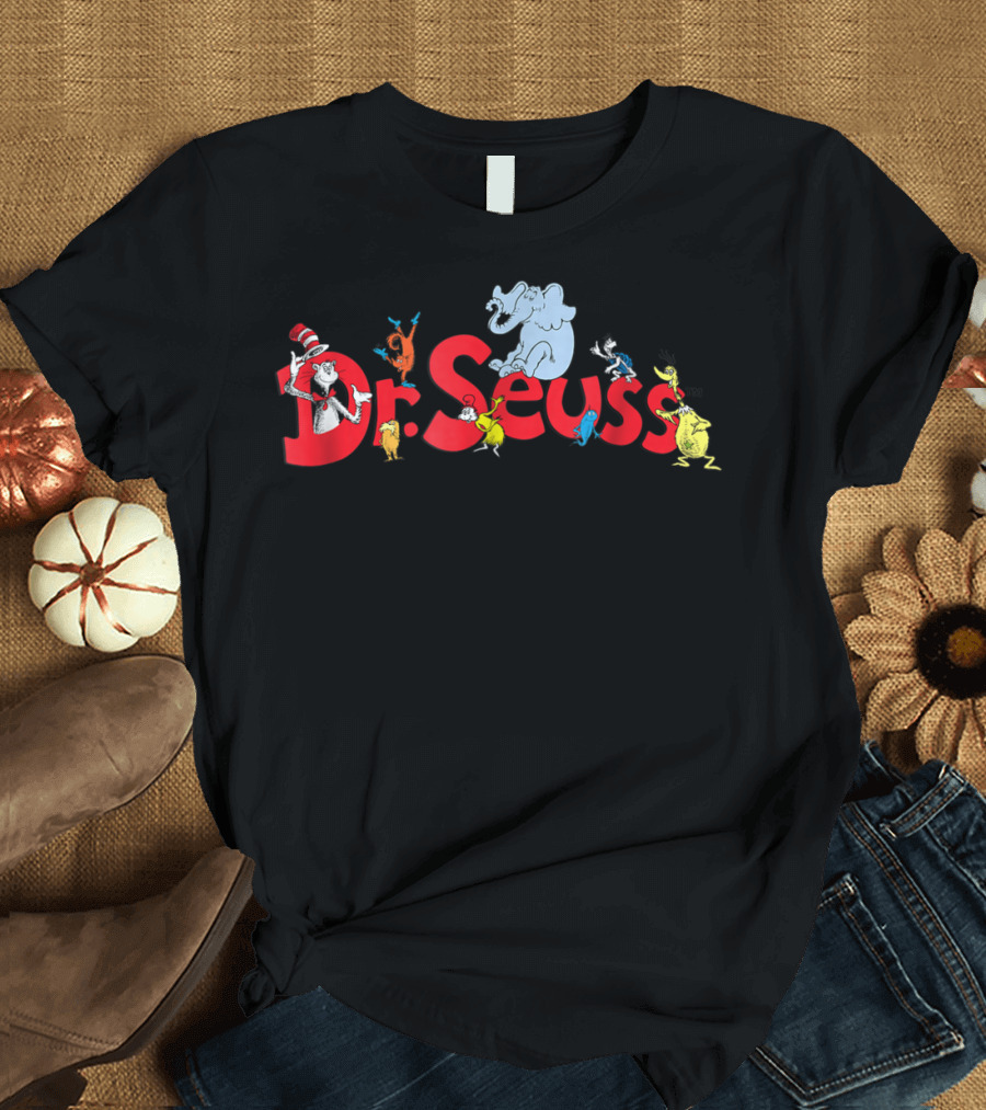 Dr. Seuss Cat in the Hat Horton Grinch Lorax Characters T-Shirt