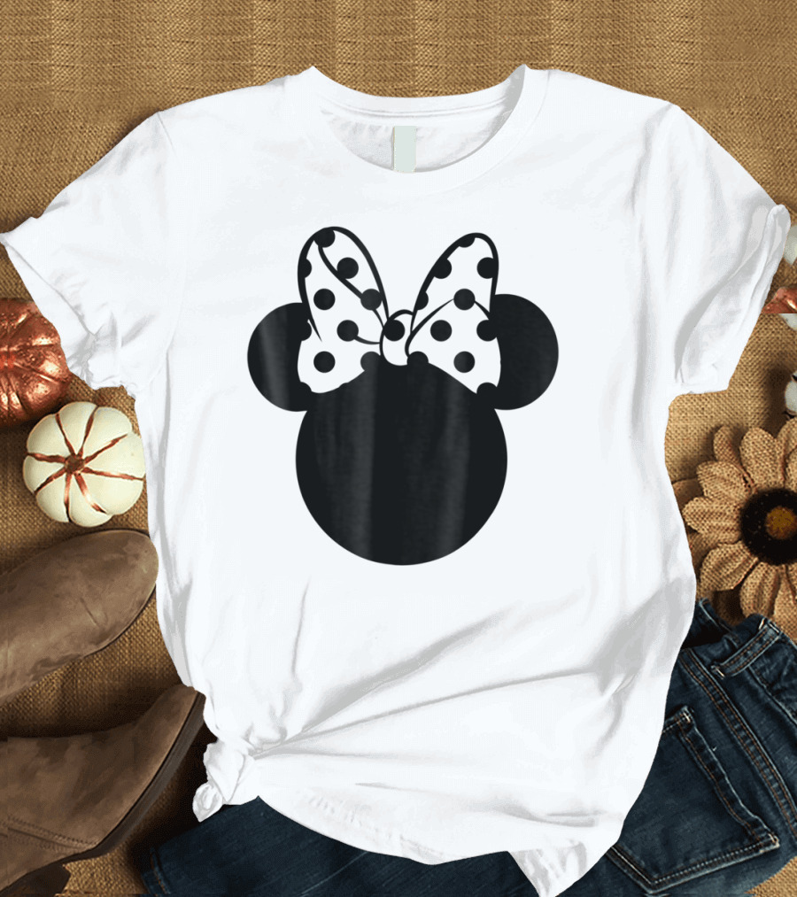 Minnie Mouse Silhouette with Polka Dot Bow Disney T-Shirt