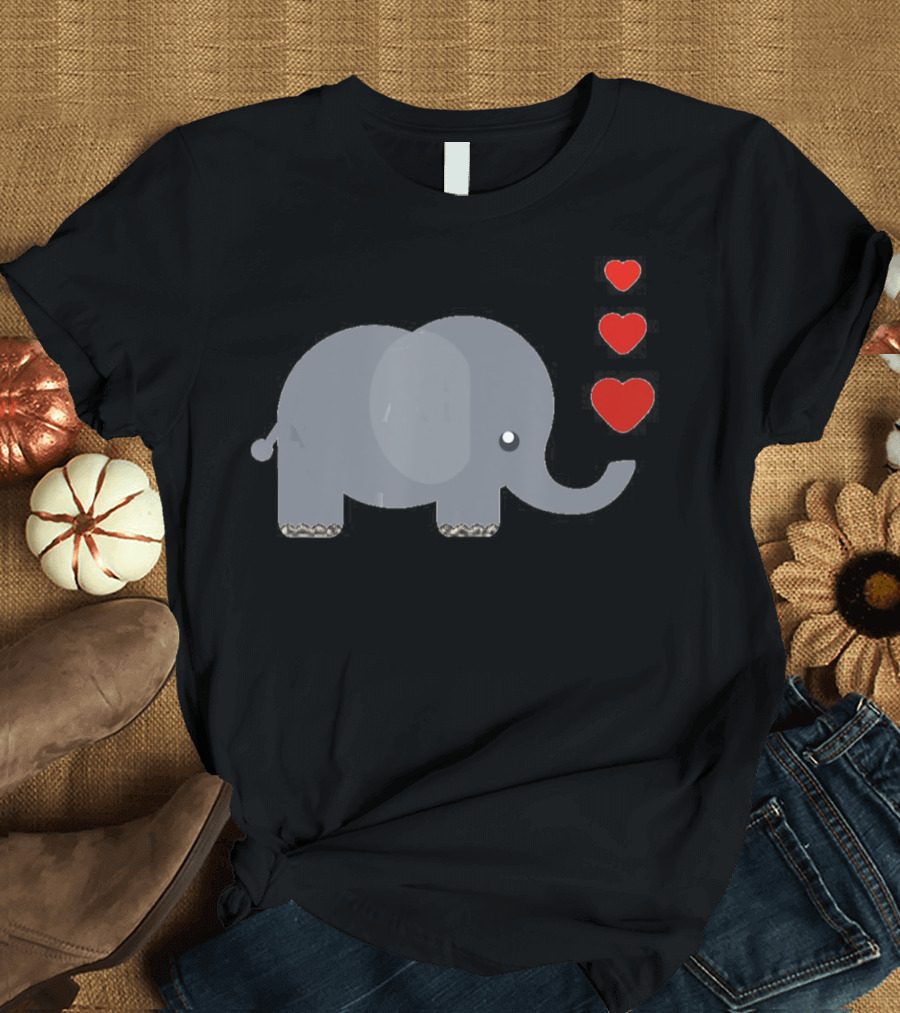 Baby Elephant with Hearts for Guys Girls T-Shirt
