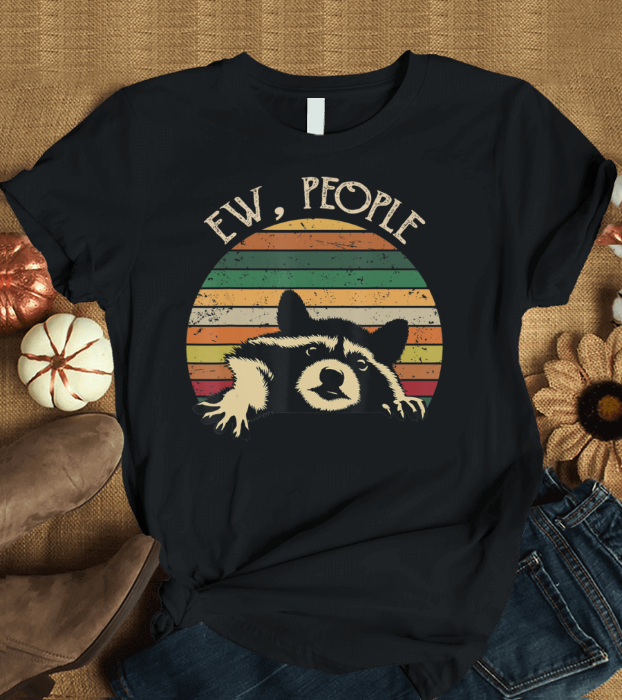 Retro Vintage Ew People Raccoon Lover T-Shirt