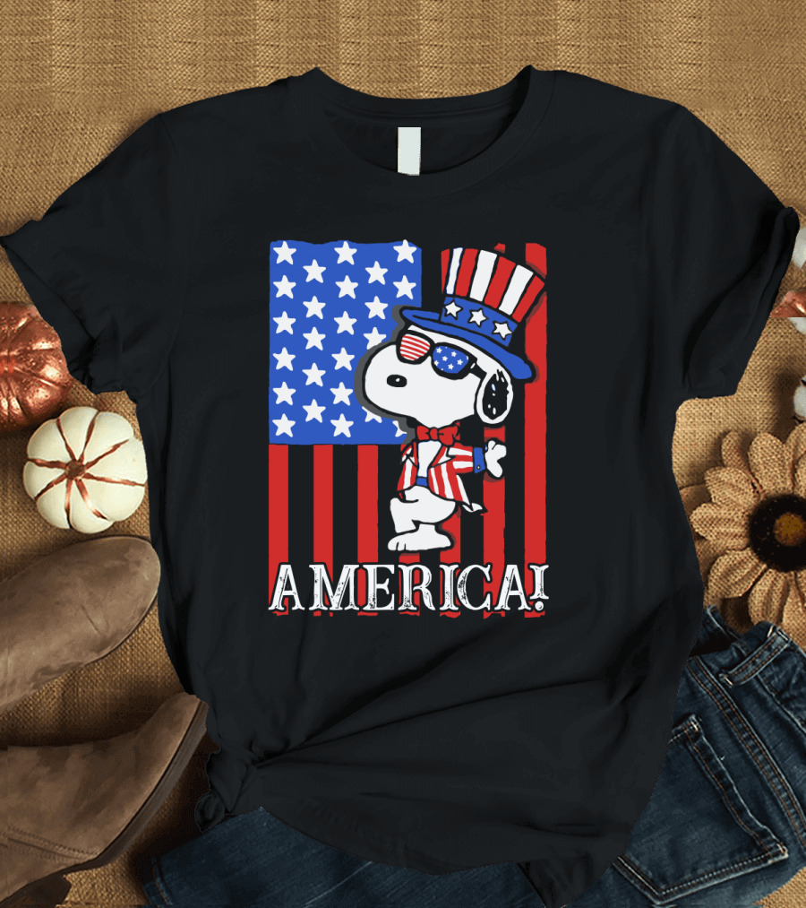 Peanuts Snoopy America Patriotic The Peanuts Movie T-Shirt