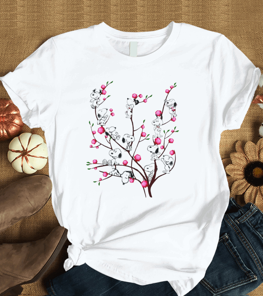 Peach Tree Snoopy The Peanuts Movie T-Shirt