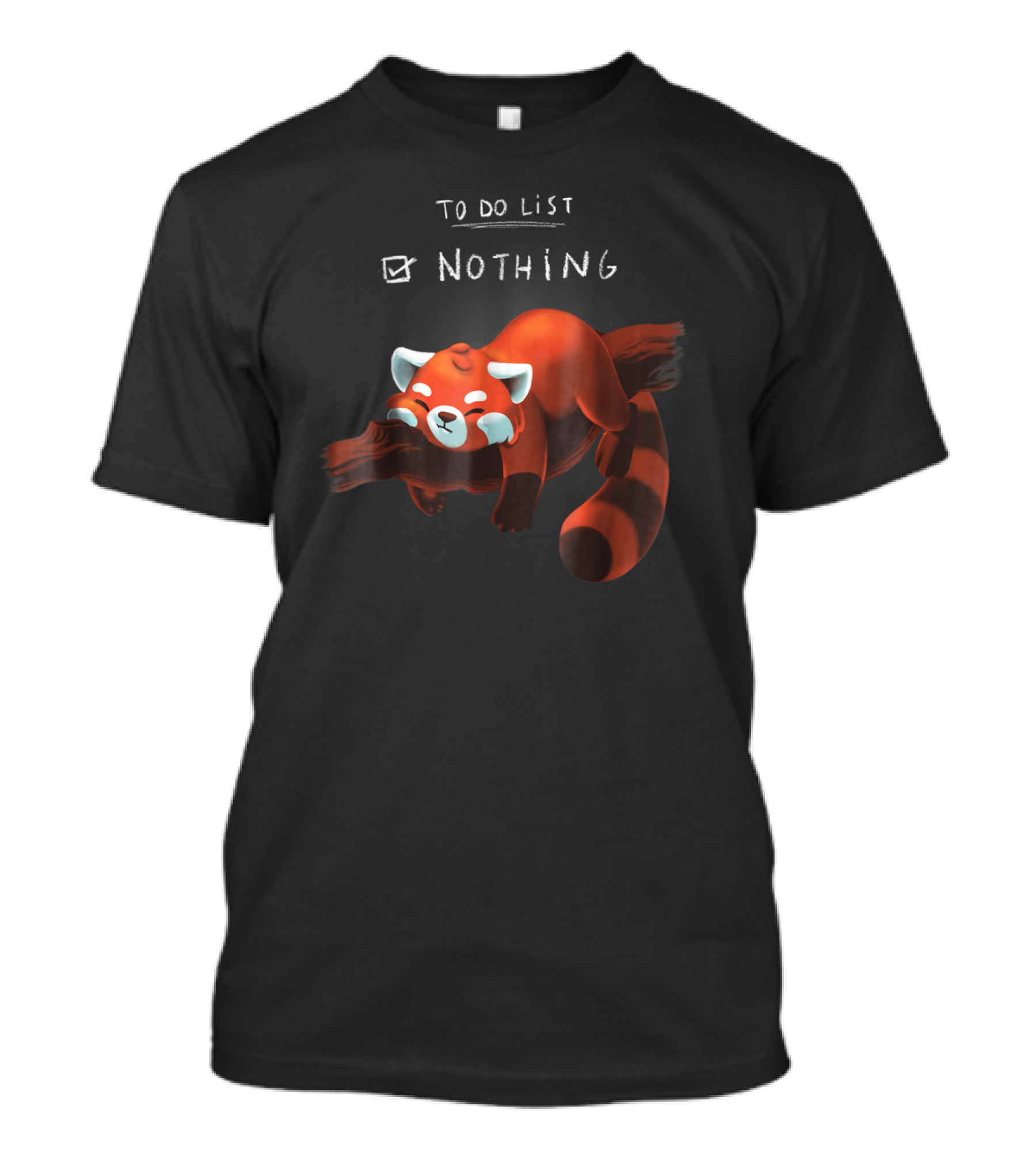 Red Panda Cute Lazy Animal To Do List Nothing T-Shirt