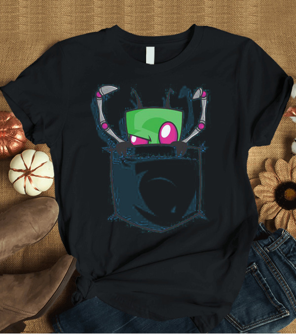 T-Shirt: Gir Invader Zim Cute Pocket T-Shirt Gir Invader Zim Cute Pocket T-Shirt