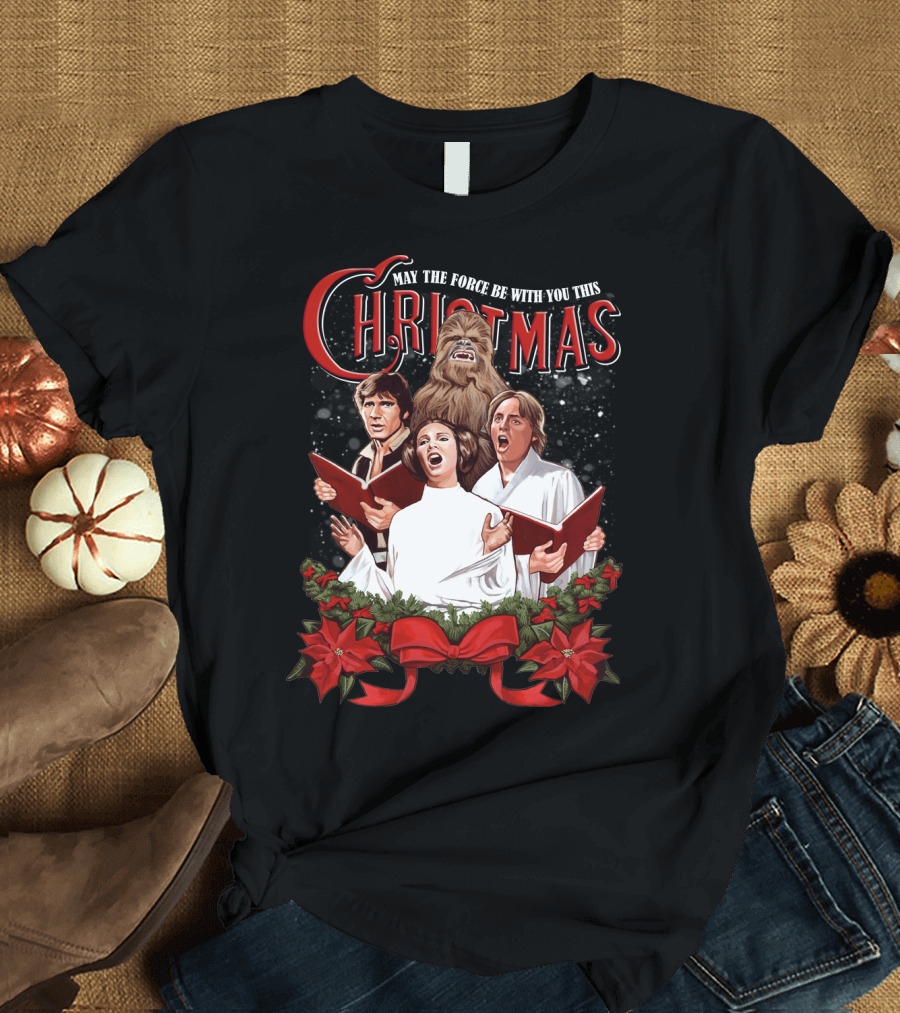 May the Force Be with You This Christmas Chewbacca Star Wars T-Shirt