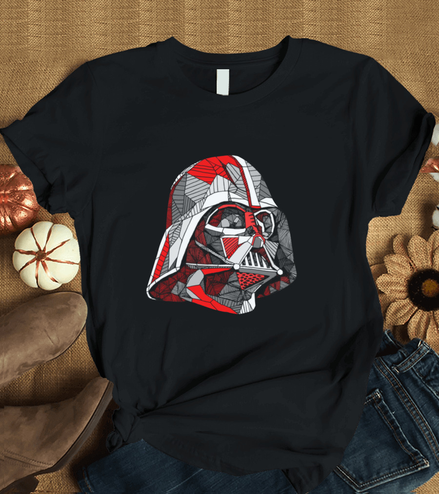 Darth Vader Mosaic Helmet Red Black Star Wars T-Shirt