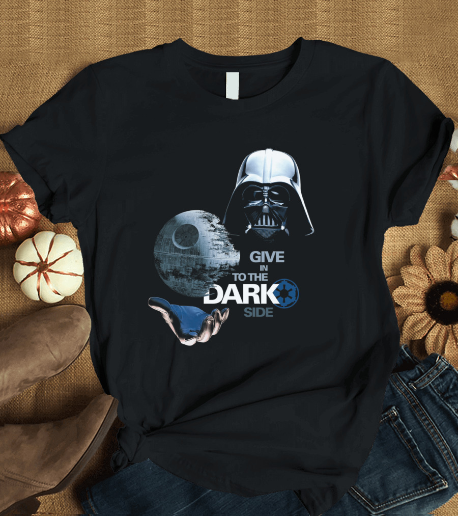 Darth Vader Star Wars Give In To The Dark Side with Death Star T-Shirt