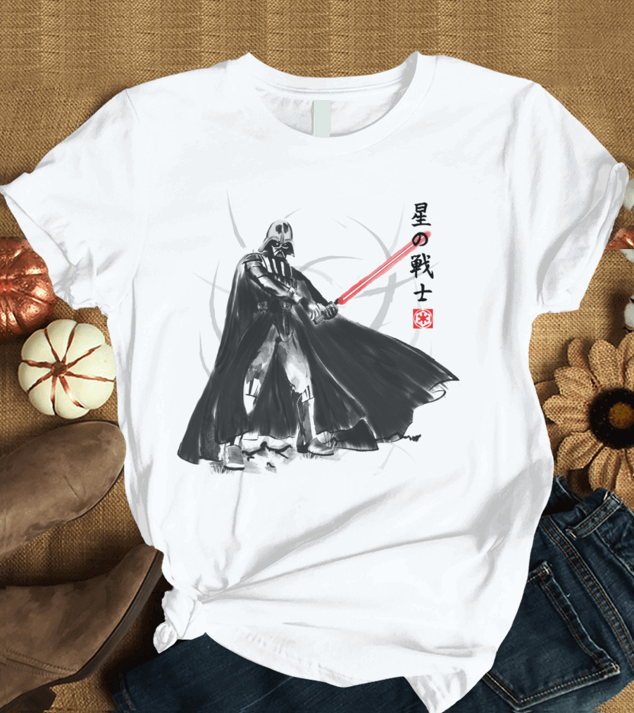 Vader Knight Sumie Japanese Style Darth Vader Star Wars Kanji Scene T-Shirt