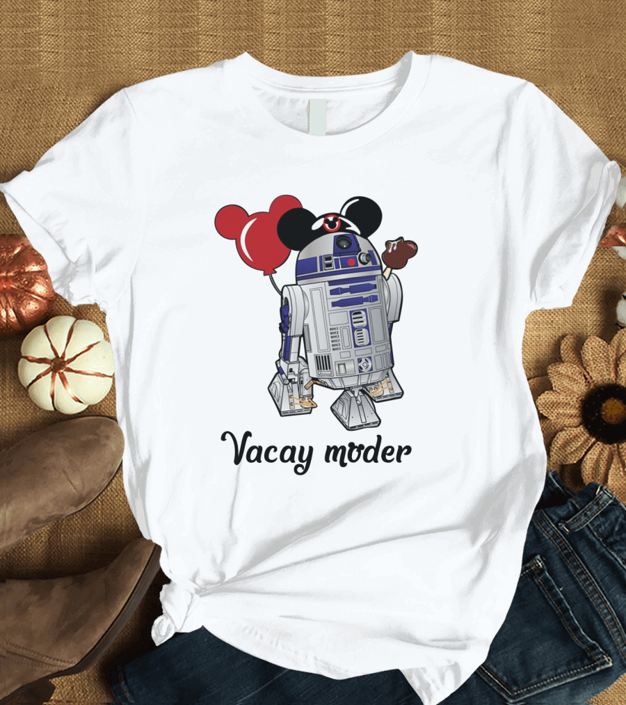 Vacay Mode R2 D2 Droids Star Wars Mickey Balloon Ice Cream T-Shirt
