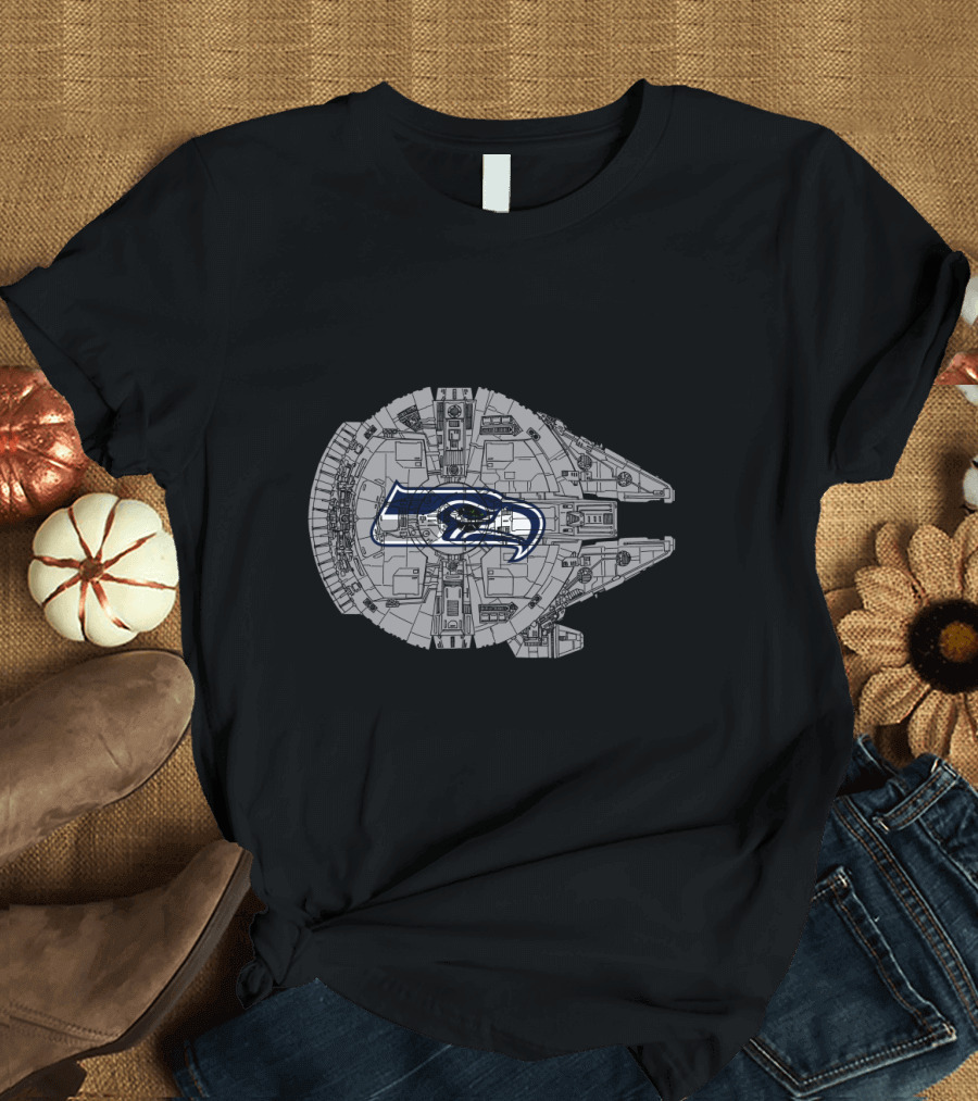 Seattle Seahawks Millennium Falcon Star Wars Mashup T-Shirt