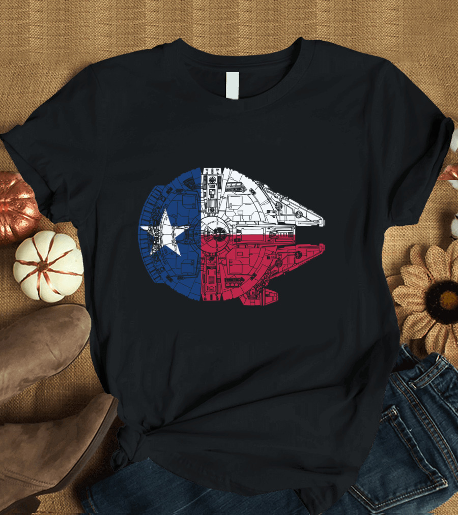 Texas Flag Millennium Falcon Fusion T-Shirt