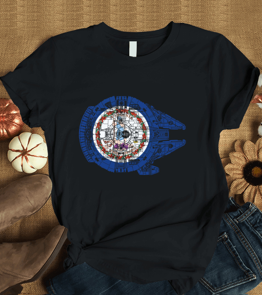 Virginia State Flag Emblem Inside Millennium Falcon T-Shirt