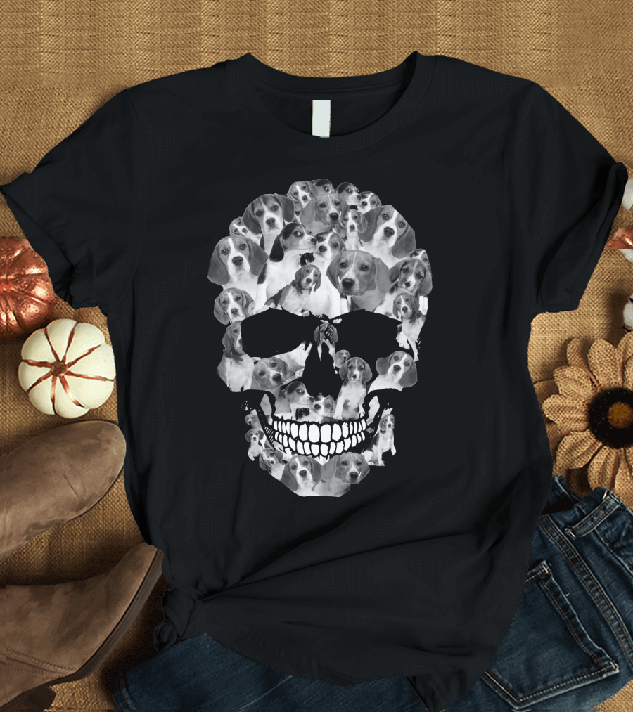 Beagle Skull Pattern of Dog Faces T-Shirt