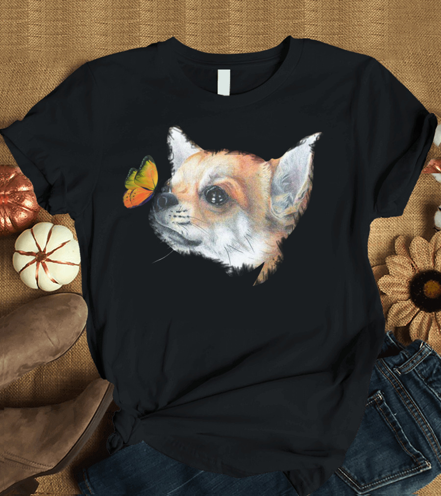 Chihuahua and Butterfly Encounter T-Shirt