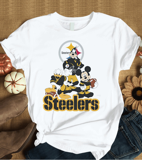 T-Shirt: Mickey Donald Goofy Pittsburgh Steelers Football Characters T-Shirt Mickey Donald Goofy Pittsburgh Steelers Football Characters T-Shirt