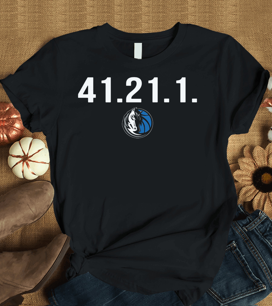 41 21 1 Dallas Mavericks Logo Basketball T-Shirt