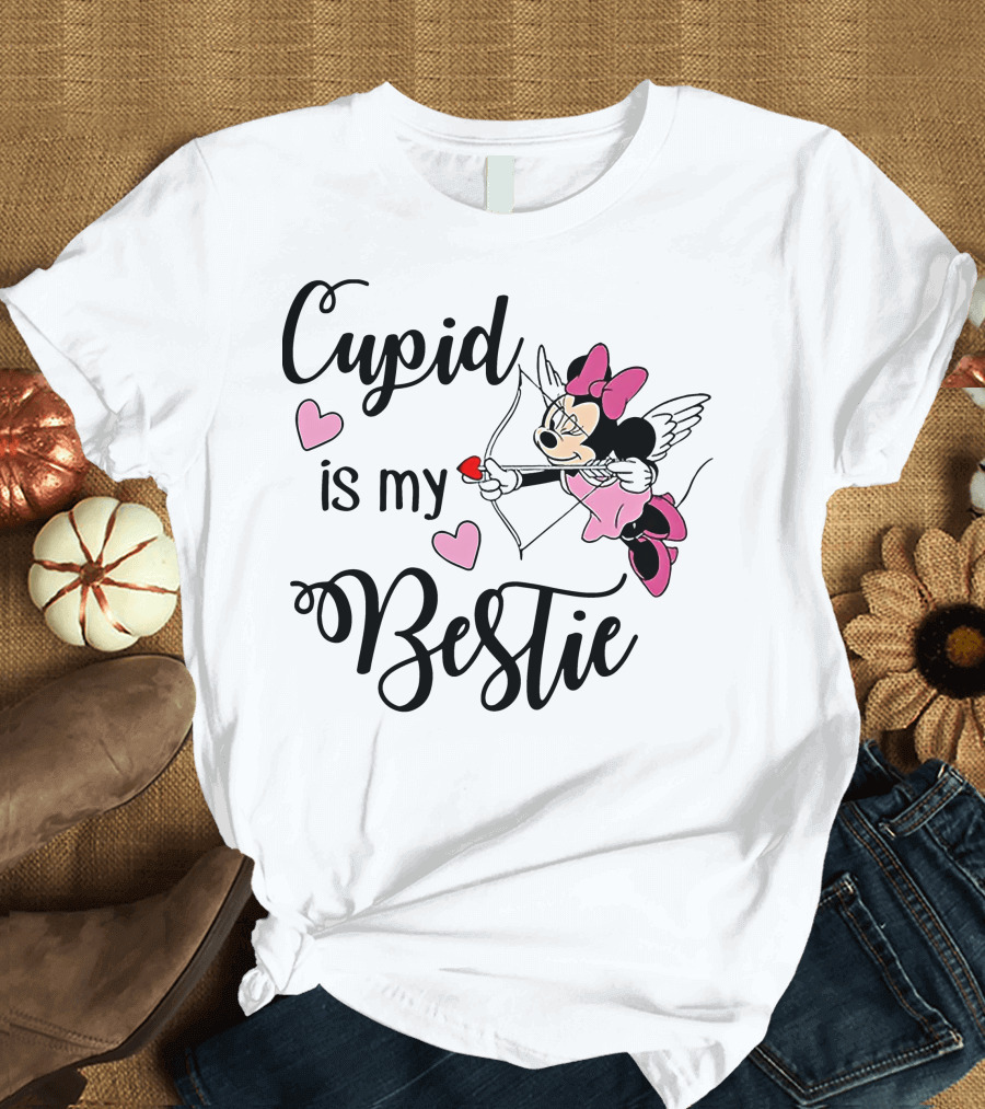 Cupid Is My Bestie Minnie Mouse Hearts T-Shirt