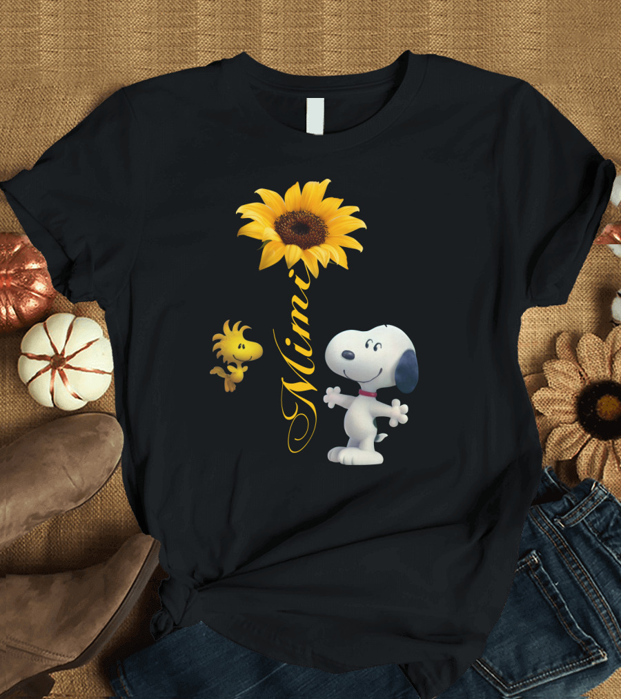 Mimi Peanuts Snoopy Woodstock Sunflower T-Shirt