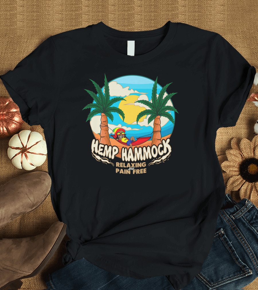 Hemp Hammock Relaxing and Pain Free Jamaican Mens Cool CBD T-Shirt
