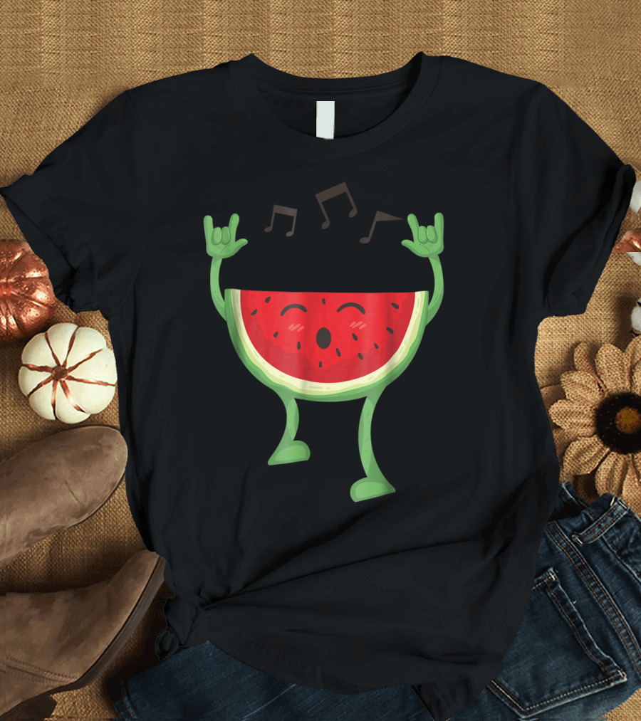 Rocking Watermelon Adults Halloween Costumes Outfit Ideas T-Shirt